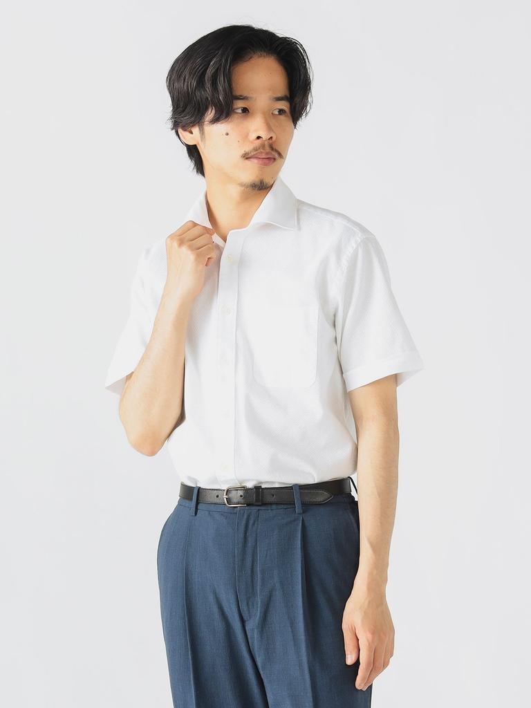 Beams Heart Men's S/S Shirt, Kalami Cutaway Collar, 2025 Spring/Summer (S-XL), White, Size L