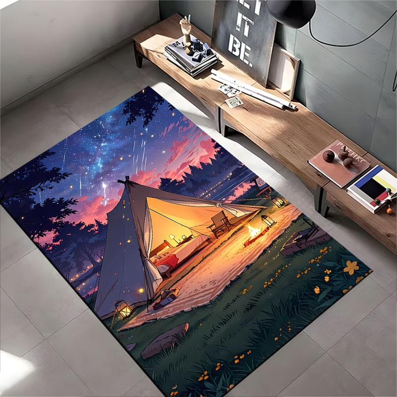Cozy Tent Under Starry Sky Suitable As a Non-slip Mat for the Living Room or Bedroom Sofa