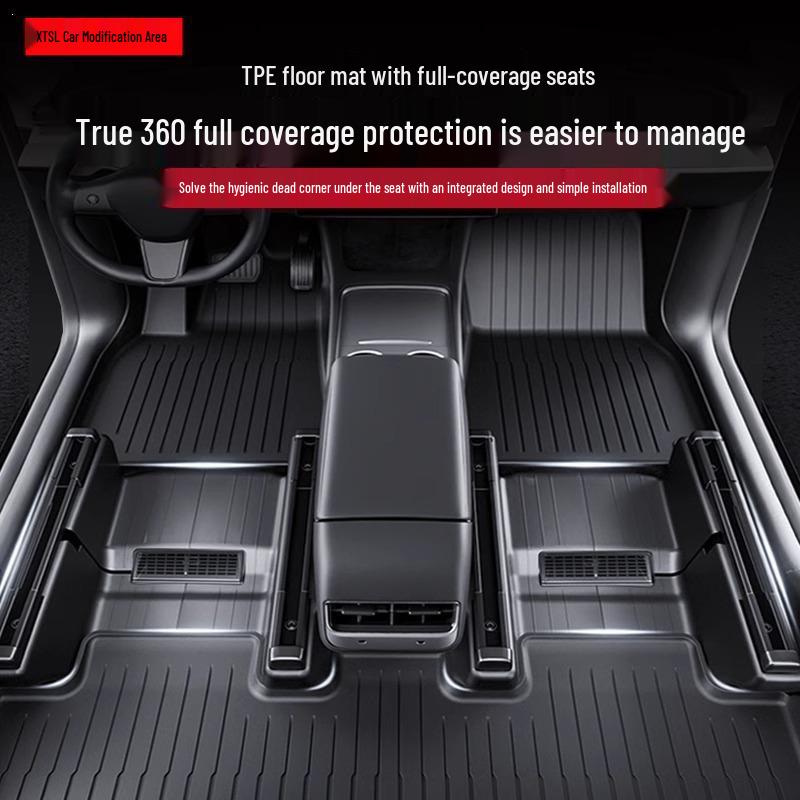 Compatible Floor Mats for Tesla Model 3/Y: Driver, Passenger, Rear Row