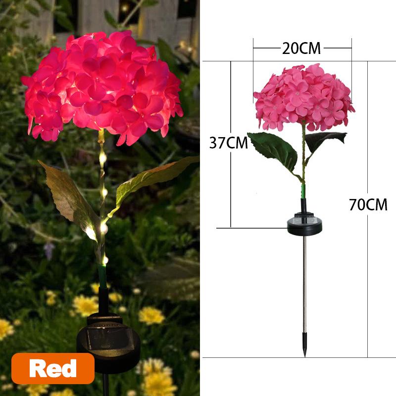 Solar Garden Light Outdoor Hydrangea Light Waterproof LED Flowers Stake Light for Garden Pathway Backyard Landscape Decorative