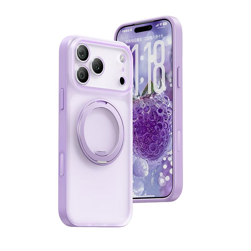 Full Coverage Camera Button Pivot Case for Apple iPhone 17 Pro, Matte Lens Full Protective Stand, Drop-Resistant Premium Magnetic Charging Case