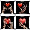 Fronha de Almofada de Amor Mão de Esqueleto Dia dos Namorados Almofada de Linha Fronha de Almofada de Sofá Doméstico