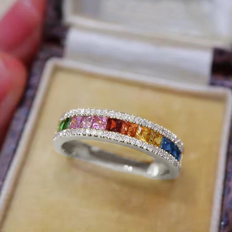 New Color Zirconia Ring for Women - Unique and Exquisite Handpiece - Light Luxury Finger Ring