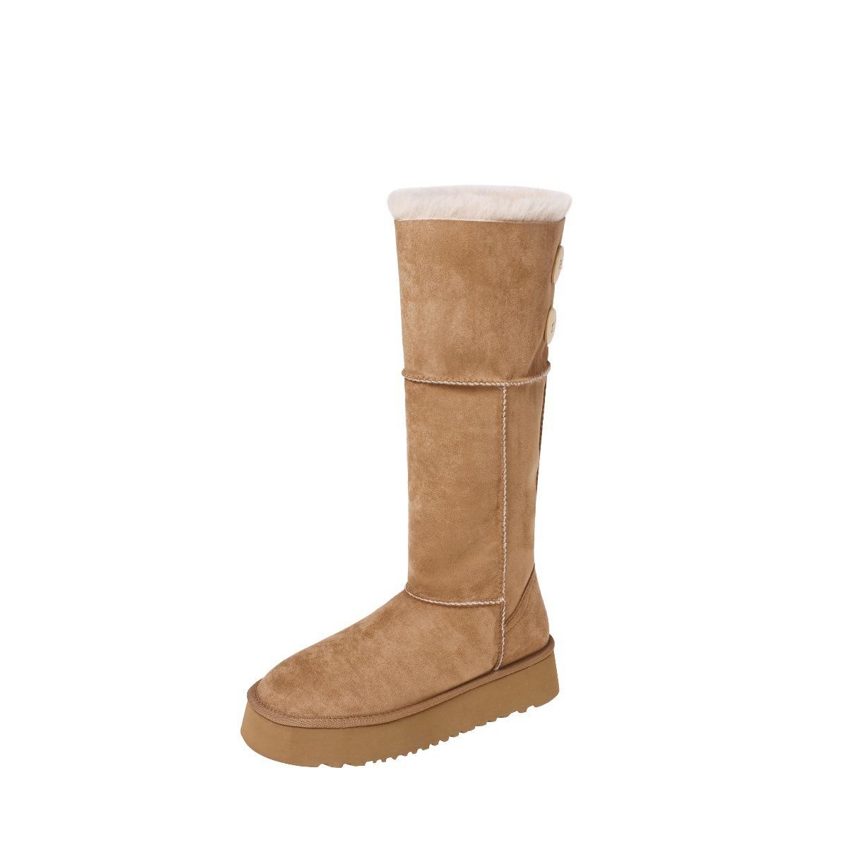 Thick-soled snow boots Children s long boots Fleece warm thick-fleece cotton boots Northeast cotton shoes long 40