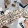 Bling Bling Samoprzylepny Pasek z Cyrkoniami Błyszczący Arkusz z Kryształowymi Cyrkoniami Długi Pasek Naklejka DIY Naklejka Dekoracja Rękodzieło