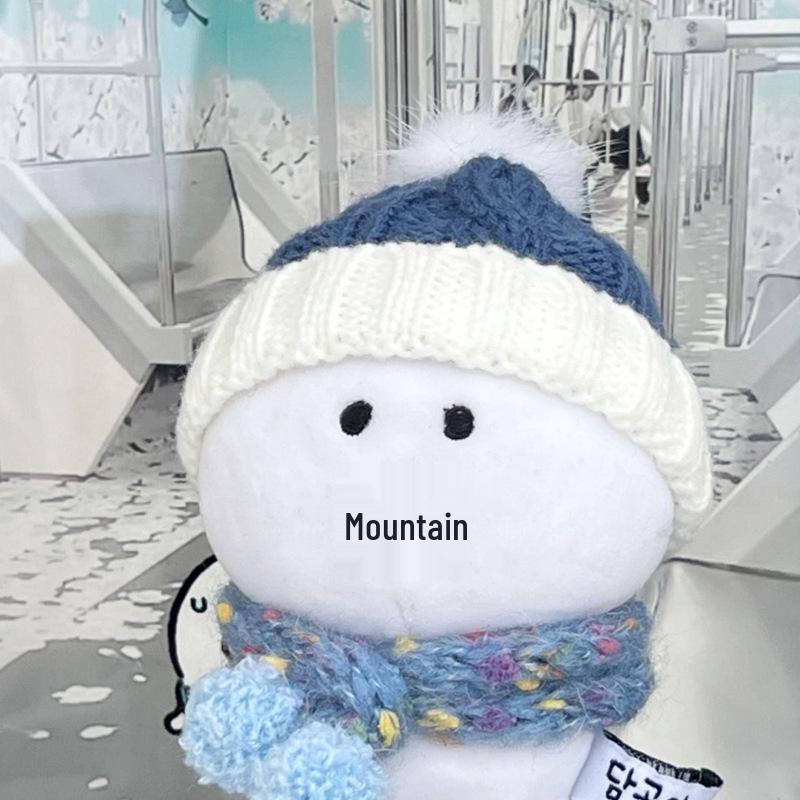 Self-Deprecating Bear Scarf Hat Winter Doll Outfit, High-Value Cotton, 10cm