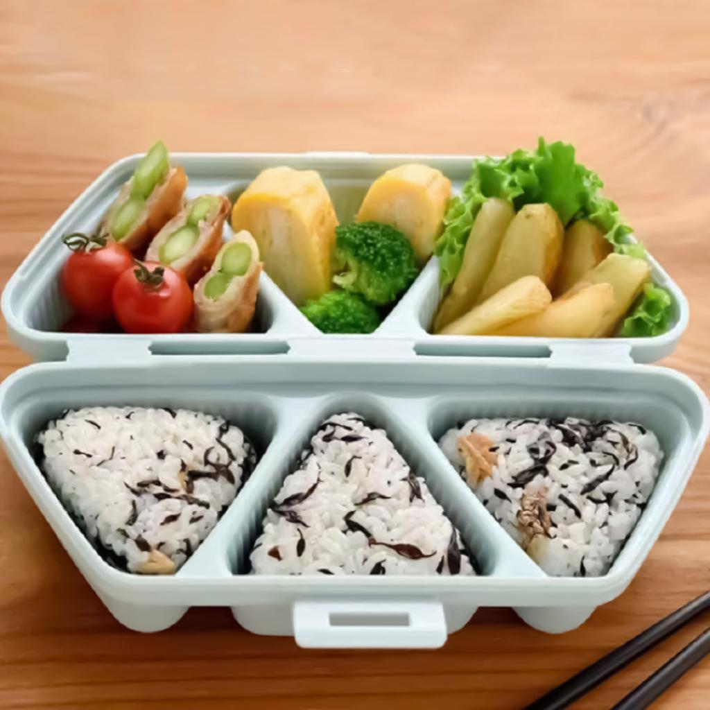 6 Grid Triangle Onigiri Mold Box PP Material Portable Rice Ball Shaper for Bento Lunch Making