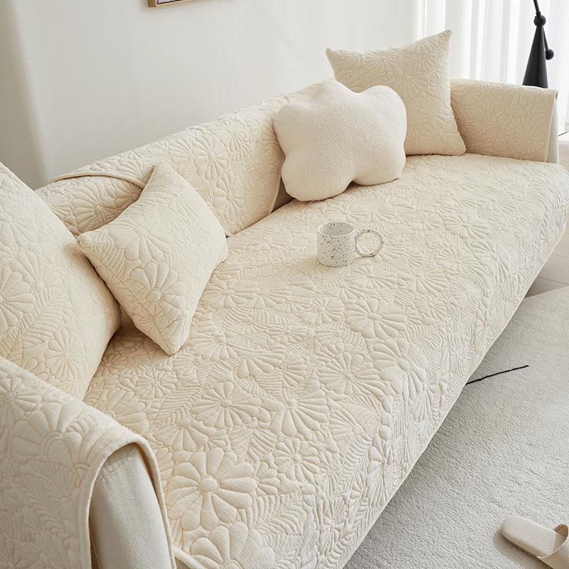 Sofa Cushion Light Luxury Modern High-end Chenille Embroidery Four-season Universal Non-slip Sofa Cover Towel Seat Cushion Cover Cloth