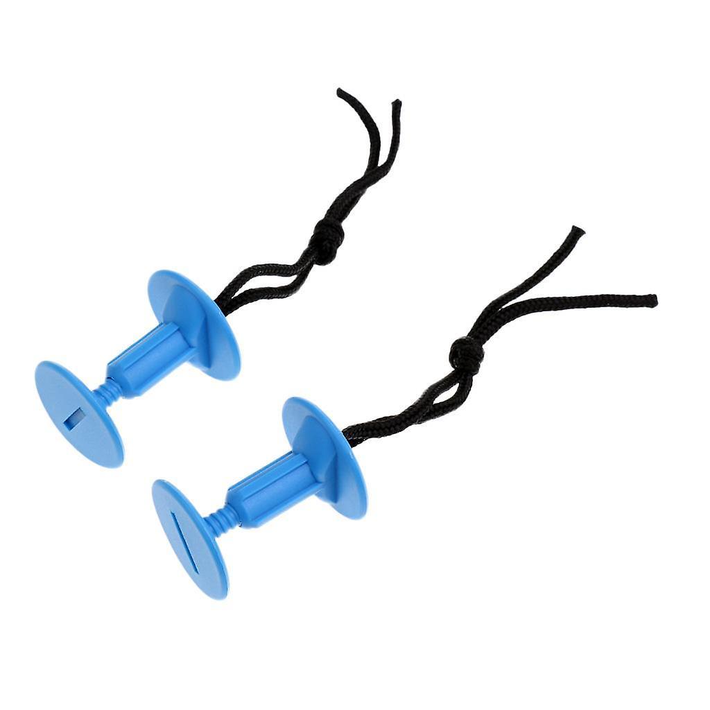 2 Pieces Bodyboard Surfboard Leash Plugs with Cords Strings Blue