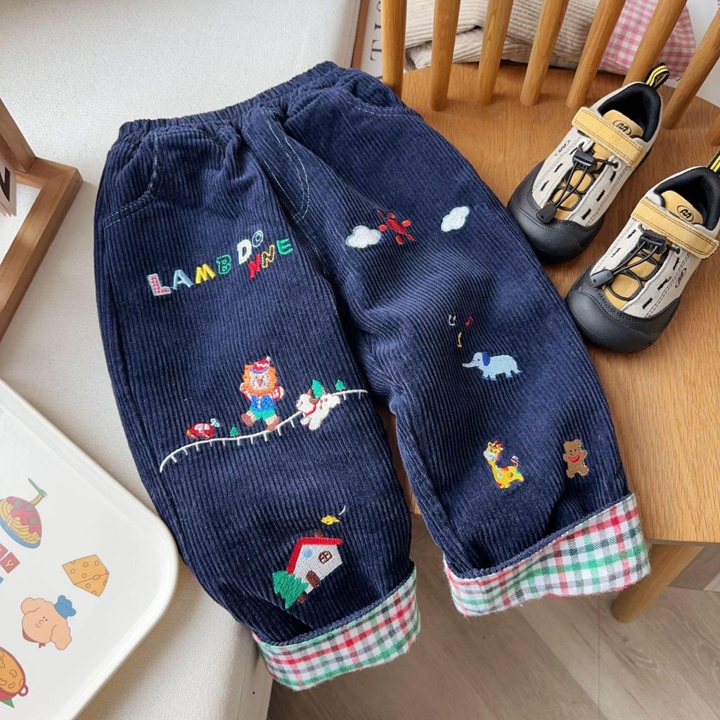 2025 Winter Corduroy Plush Pants for Toddlers: Thick, Warm, and Casual