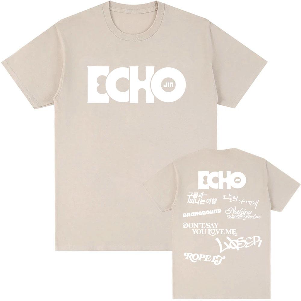 Echo Solo Album 2025 NEW T-shirt Jin Korean Boys' Band Member Tshirts Short Sleeve Cotton Unisex Streetwear Casual Men Clothing