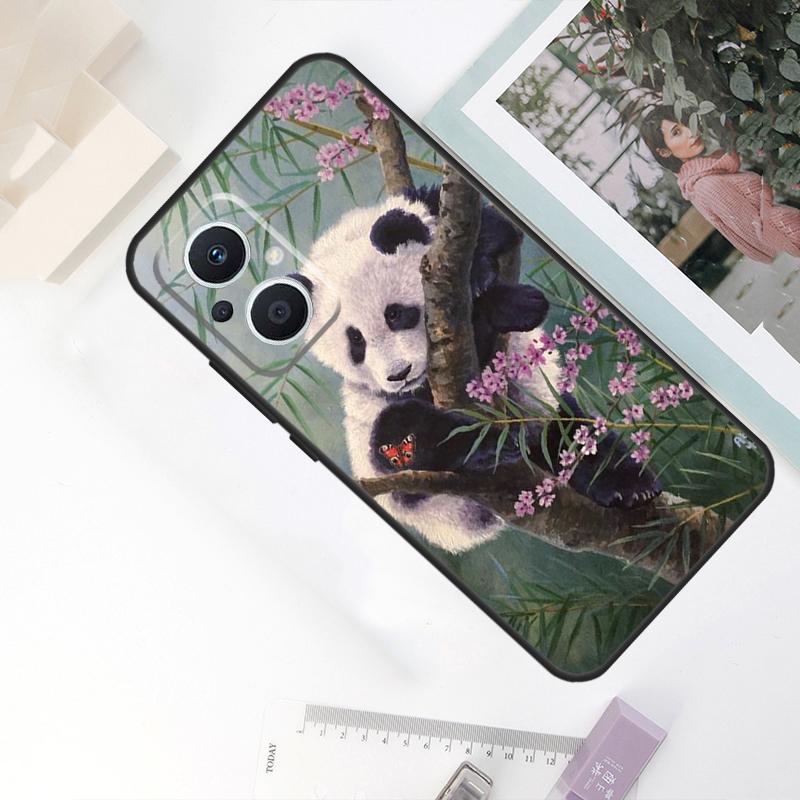 Panda Animal Cute Bear Case For OPPO Reno 11F 4Z 5Z 8T 10 Pro 4 6 7 8 5 Lite OPPO Find X6 Pro X2 X3 X5 Lite Cover