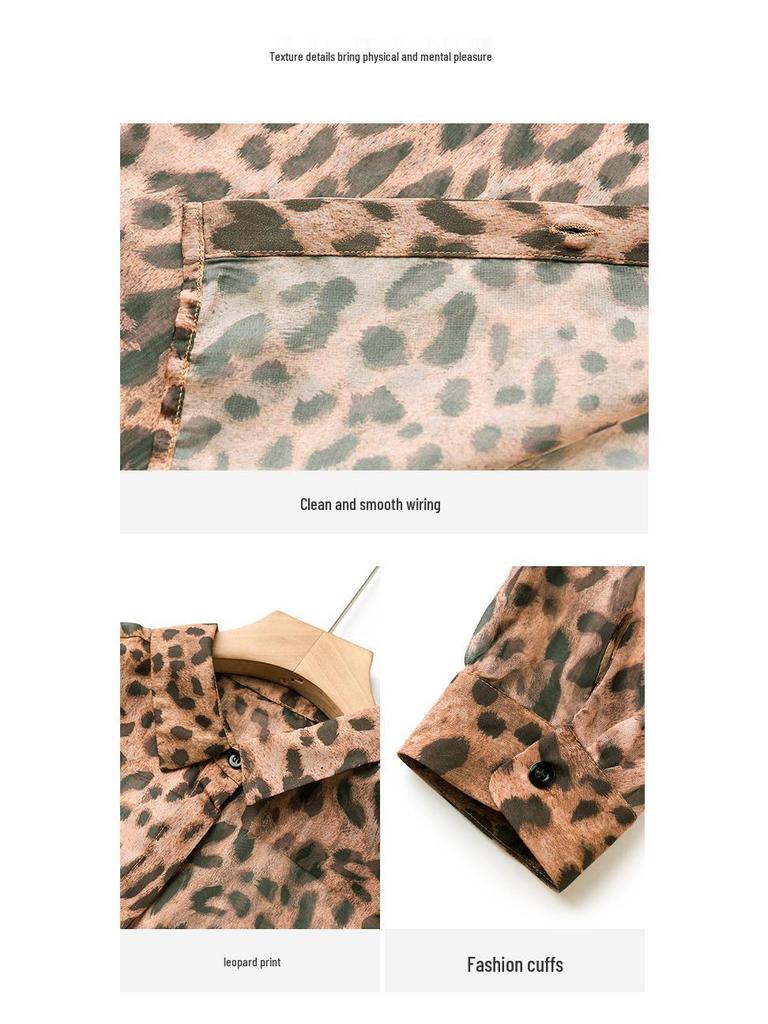 Women's Slimming Leopard Print Top - Autumn/Winter Casual Luxury