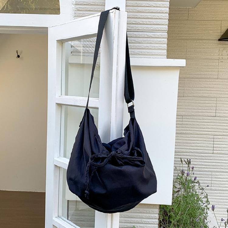 Drawstring Crossbody Shoulder Bag Simple Fashion Bag Versatile Bag Nylon Bags