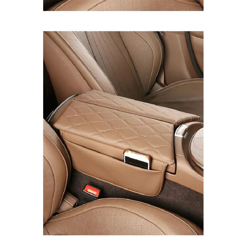 Center Console Armrest Box Cover Pad For Mercedes Benz E Class 2017- W213 CLS 2018- Leather Anti-Scratch Armrest Cushion
