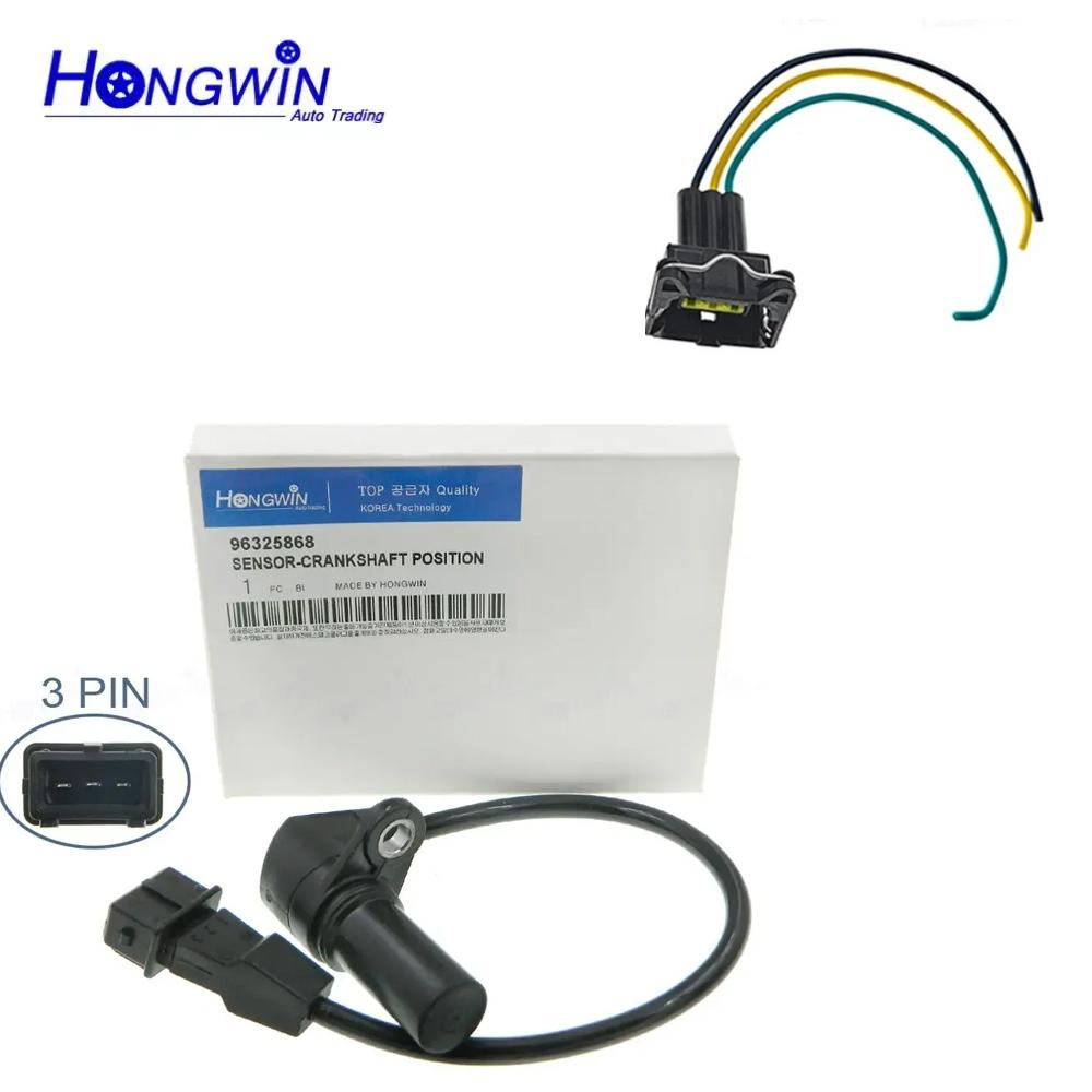 96325868 Crankshaft Position Sensor & Plug For Chevrolet Aveo Kalos Lacetti Matiz Nubira Spark Daewoo Tico 25198944 89933123