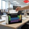 2D Flat, 1pc Tissue Box, Printed On Both Sides, Educational Graphic Tissue Box Periodic Table Print Durable Polyester Fabric Decorative Storage for Ro