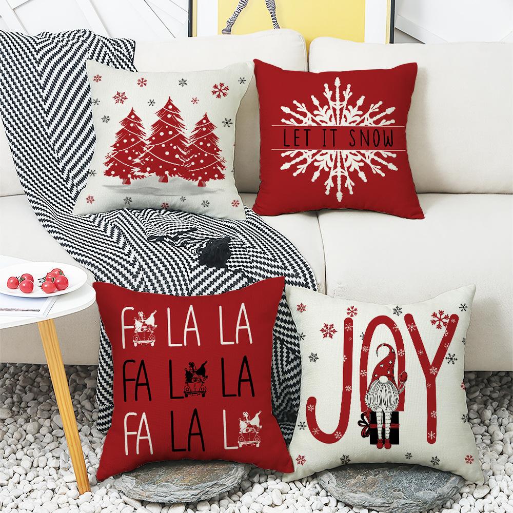 New Christmas Pillow Cartoon Dwarf Christmas Tree Snowflake Home Cushion Pillow Cover