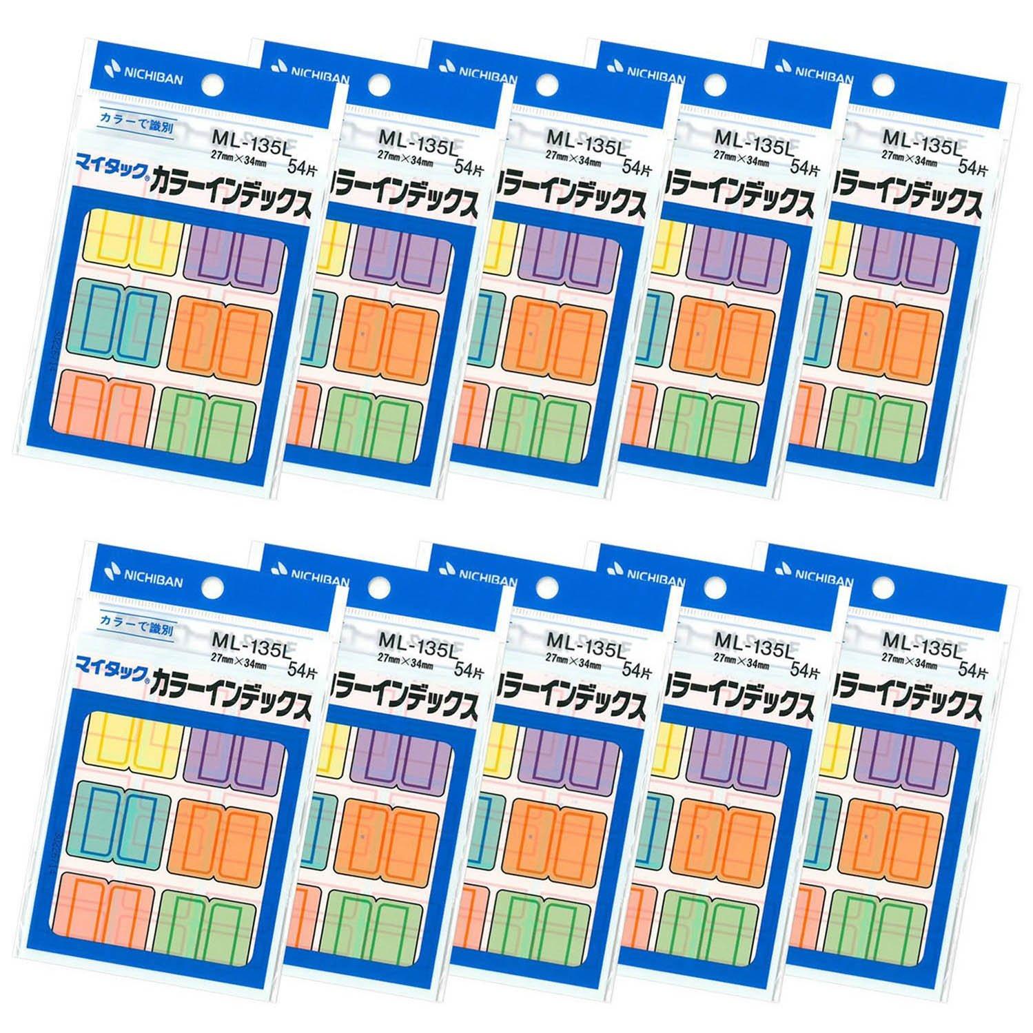 

Nichiban MyTac Index 10 Assorted Colors Labels, Large, ML135L-10P, pieces,