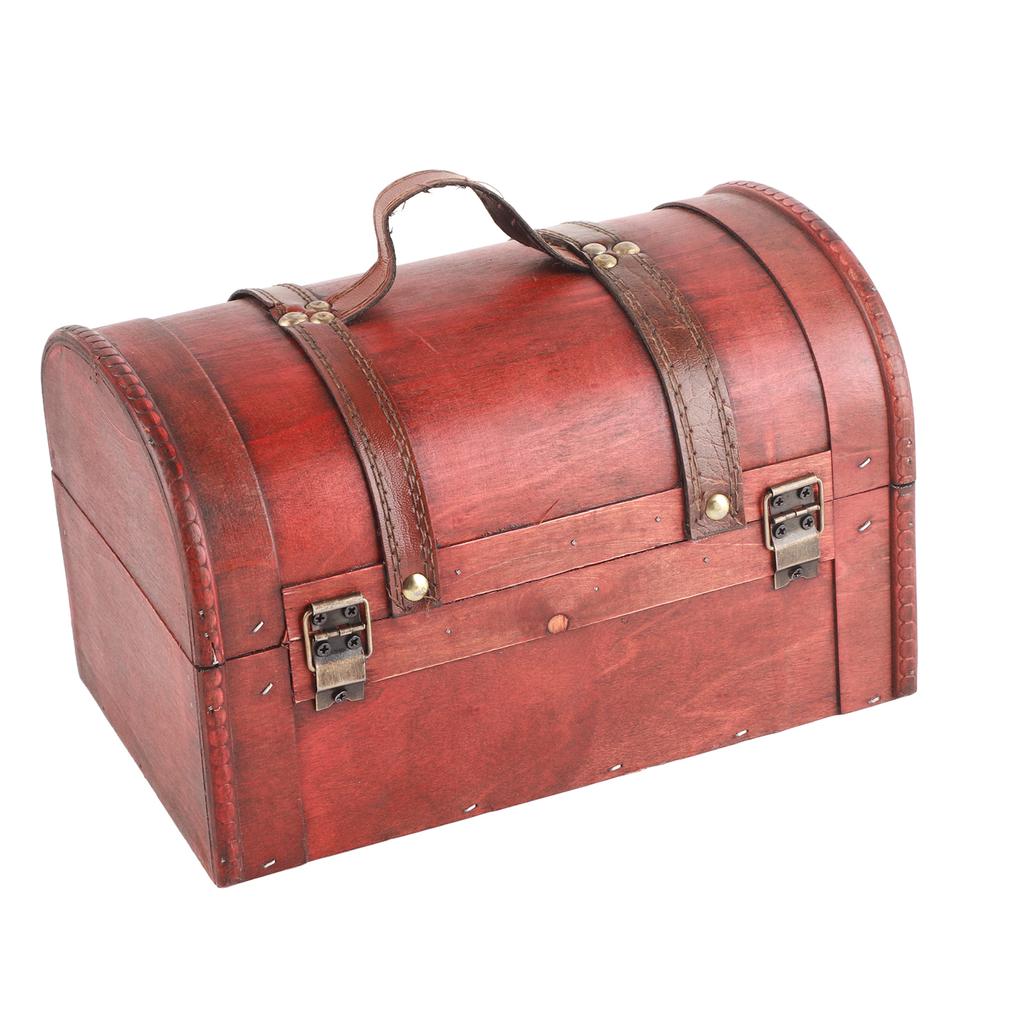 Wooden Storage Box European Style Retro Dust Prevention Vintage Jewelry Box for Desktop Decoration