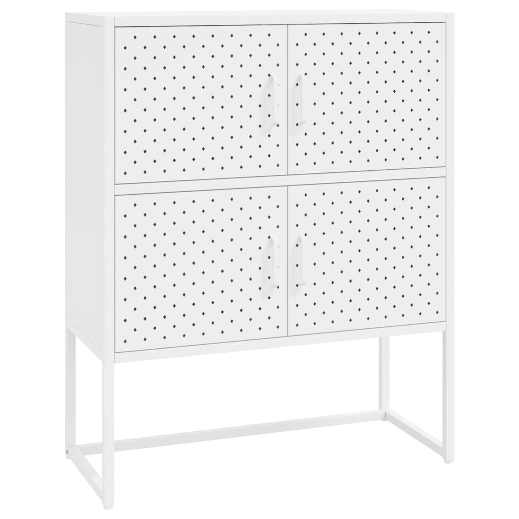 Highboard White 80 x 35 x 100 cm Steel