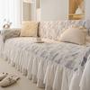 1pcs French Irregular Printed Sofa Cushion Chiffon Skirt Edge Sofa Blanket Anti Slip and Cat Scratch Resistant Bench Cloth Machine Washable Non-deform