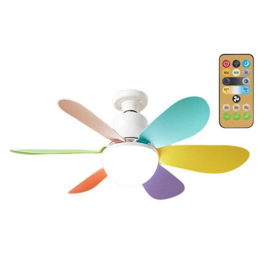 Ceiling Fan Light with Brushless Motor Remote Control Dimmable Energy-Saving Quiet Operation Small Electric Ceiling Light with Fan