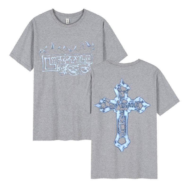 Rapper Yeat Lyfestyle Grafická trička s kostrou Pánské hip hopové gotické tričko s krátkým rukávem Retro nadrozměrná bavlněná trička Streetwear