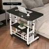 Adjustable Multi-Layer Bookshelf & Movable Laptop Table with Wheels