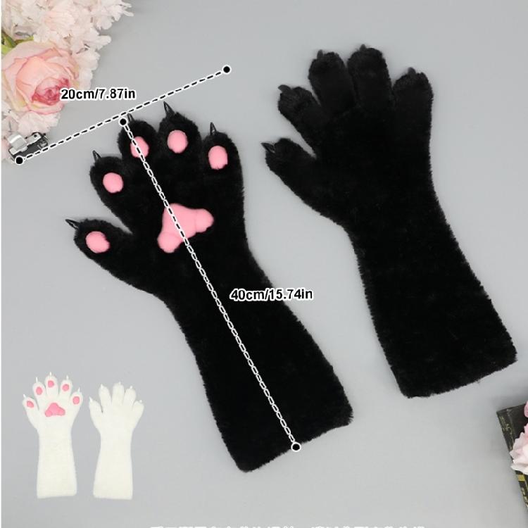 Cosplay Paws Gloves for Theme Party Animation Gloves Winter Fursuit Hand Warmers Role Playing Party Plush Claw Gloves