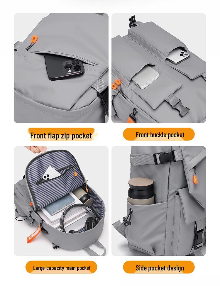 Men's Large-Capacity Casual Sports Backpack with Laptop Compartment for Middle School, High School, and University Students