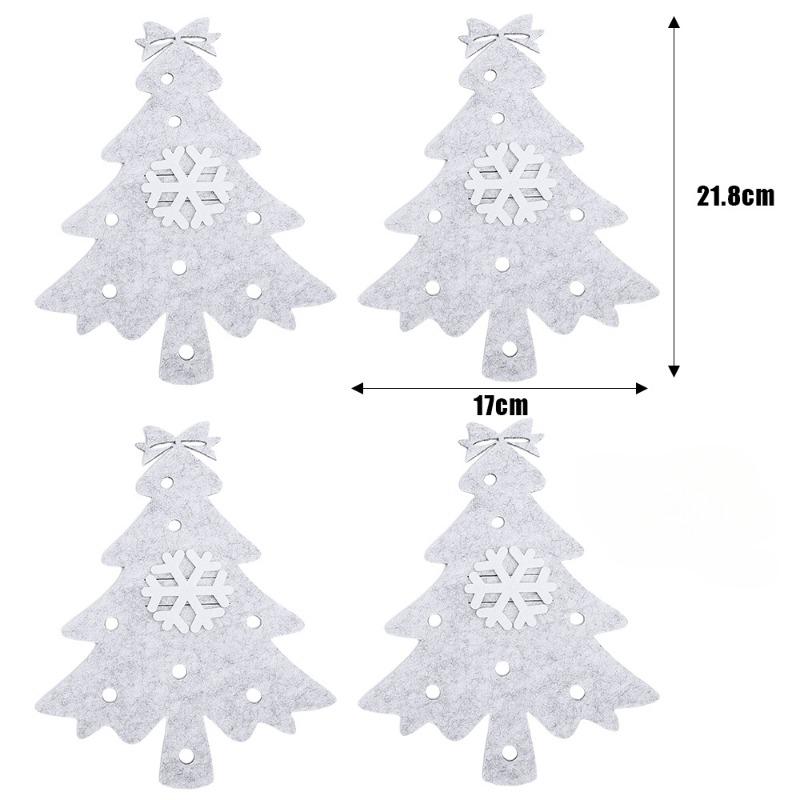 4/20PCS Christmas Fork Knife Covers Cutlery Holders Xmas Tree Pocket Tableware Holder Bags Home Party Dinner Table Felt Decor