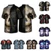 Heren Halloween Bedrukte V-hals Korte Mouwen Scrub Top met Zak voor Verzorgersuniform Werk