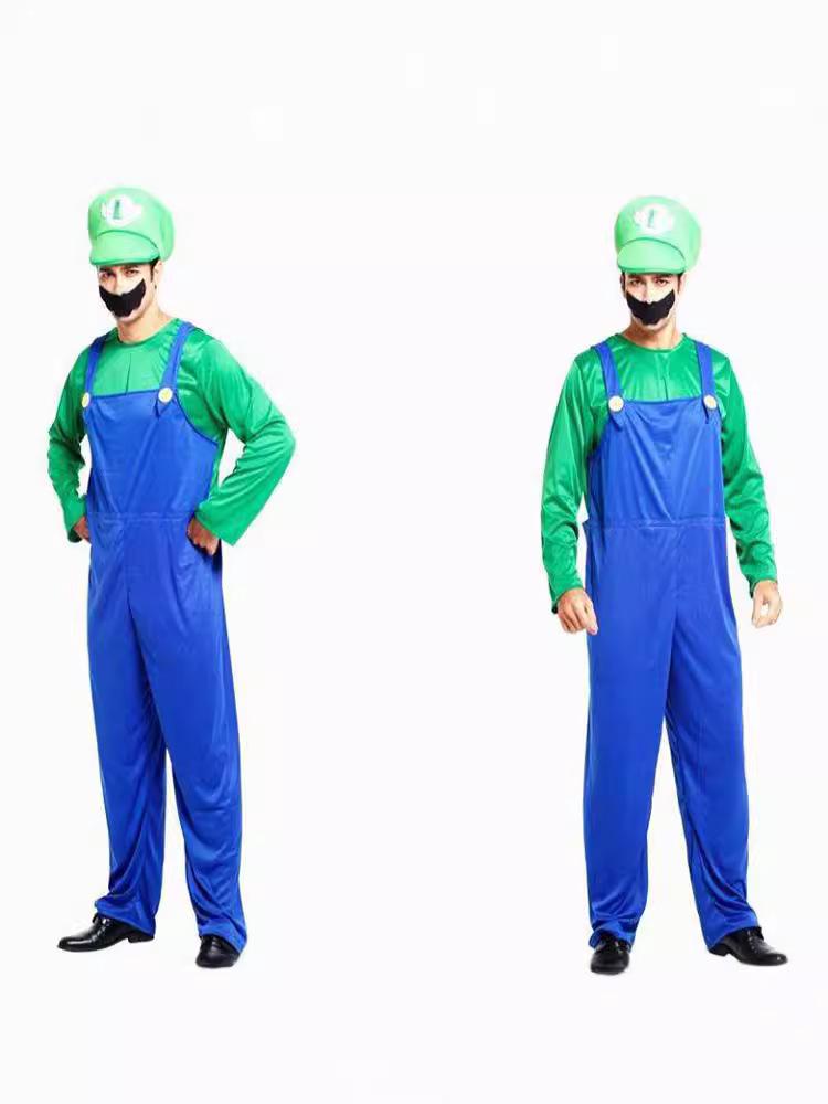 Mario Parent-Child Halloween Cosplay Costume Set - Masquerade Performance & Children's Wear