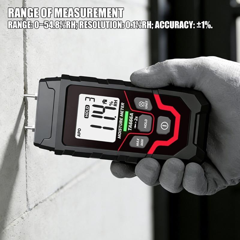Digital Moisture Detectors with Fast 2 Second Response Time & Auto Power Off Moisture Tester Tool for Wood Paper & Soil