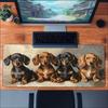Süßer Dackel Hund Große Schreibtischmatte Rutschfeste Gummi-Gaming-Mauspad HD-Druck Tastaturunterlage Für Büro Laptop Gamer Computer-Setup