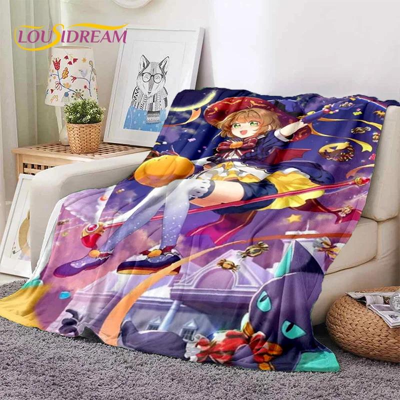 

Cartoon Cute Sakura Card Captor Girl Soft Blankets,Keep Warm Throw Blanket Comfortable Blanket for Picnic Beds Sofa Home Bedroom 75x90cm( 29x35in )