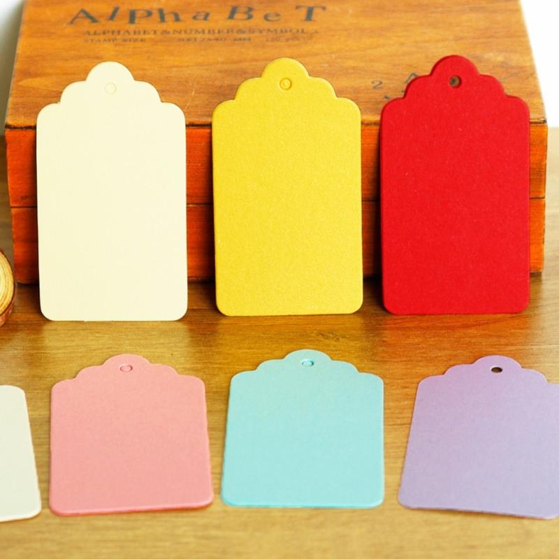 50 Pcs Colorful Gift Tages Paper Hanging Tages with Hole Rectangle Hanging Tages for DIY Christmas Wedding Party Favor