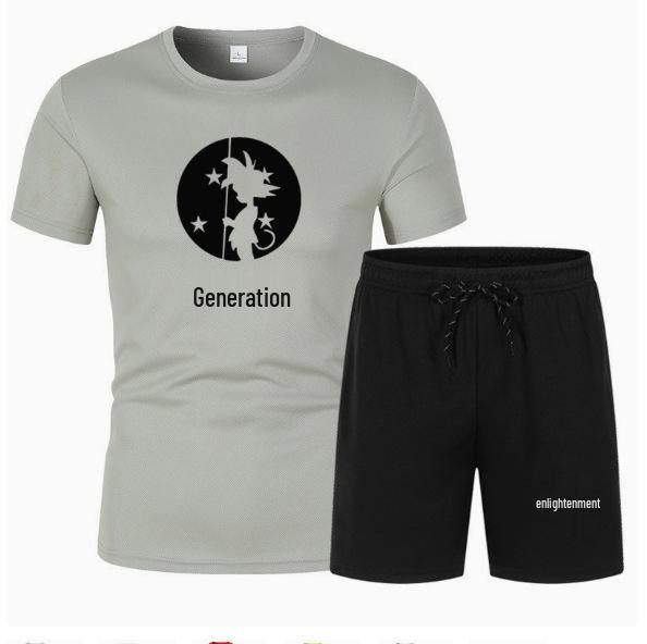 Anime Goku Mesh Sports T-shirt & Shorts Set - Breathable Basketball Uniform