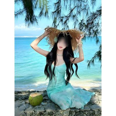 Unique and Beautiful Waist and Hip Mermaid Skirt Resort-style Slip Dress Versatile Women's Summer New Style