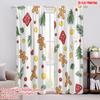 2pcs,2D Plane Printing Print Curtains Christmas Cookie Tree Stocking Garland (4) Versatile 100% Polyester (without Rod) Art Deco