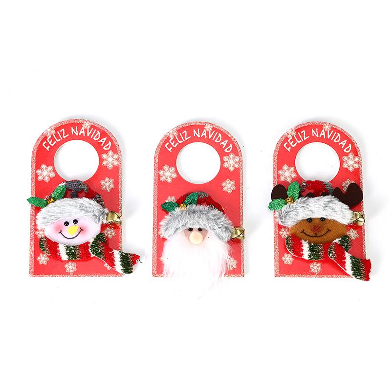 Santa Claus Door Handle Hanger - Christmas Ornament for Hotel, Mall, or Home Decorations