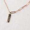 Atria Chain Mix Unbalanced Surgical Steel Pink Gold Necklace EWSSNSC0009
