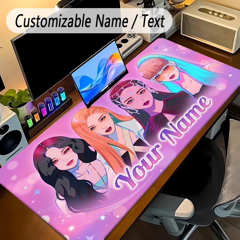 Large Mouse PadBLACKPINK Custom Name Text Personalized Desk Mat Non Slip Gaming Pad