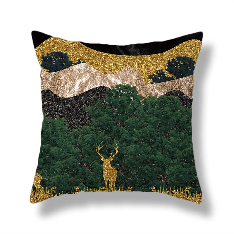 45X45CM Creative Hand-painted Natural Scenery Cushion Cover Sofa Office Seat Cushion Cover Creative Ornaments Home Decoration