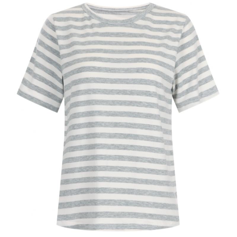 Shop   Women S Round Neck STriped ShorT Sleeve baSic T ShirT Navy Dai wSh 20615