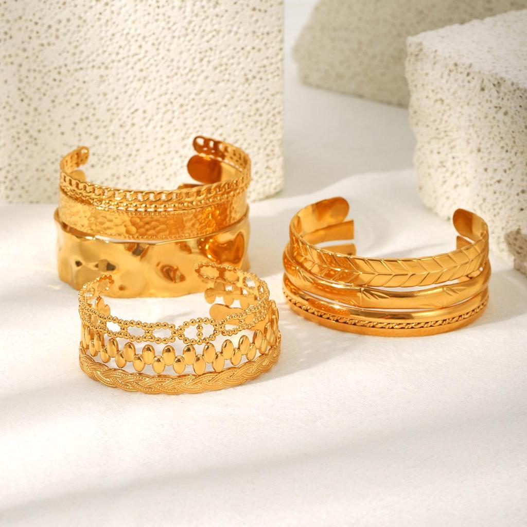 Edelstahl Offener Armreif: Hochwertiger, nicht verblassender Titanschmuck für Damen