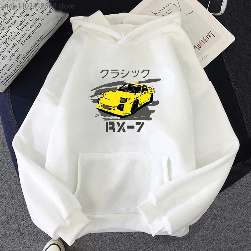 Initial D Hoodies for Men Japan Anime RX7 Sweatshirt Tops Men's Hip Hop Streetwear Women Tracksuit Male Winter Clothes