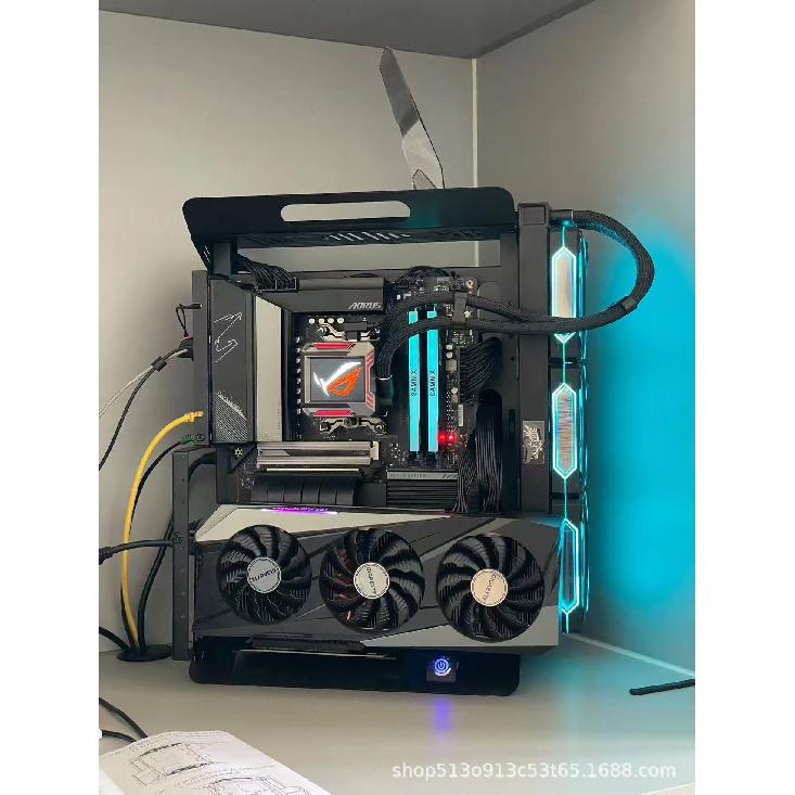 Open Chassis0/360Water cooling and air cooling ATX/matx Rack graphics card vertical installation computer mainframe small case