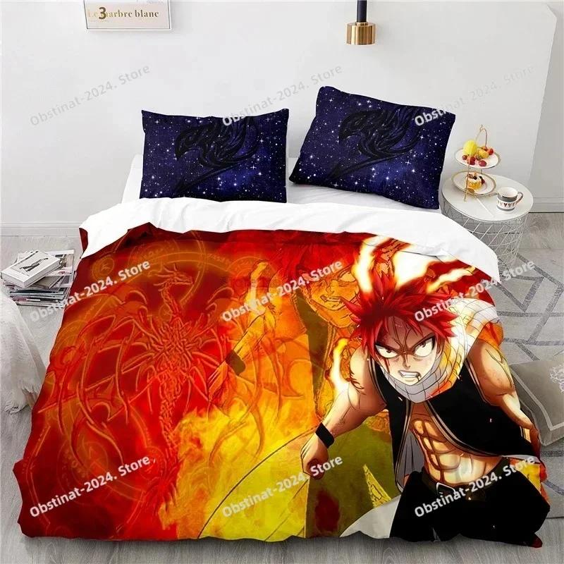 3D Home Textile Fairy Tail Bedding Set Printed single Comforter Quilt Bed Cover Duvet Cover Pillow Case 3 Pieces Kids Adult Size